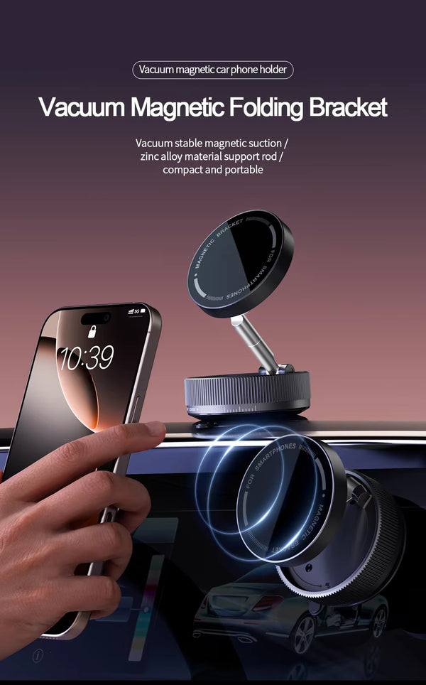 Magnetic Car Mobile Holder – 360° Rotation | Strong Grip & Compact Design