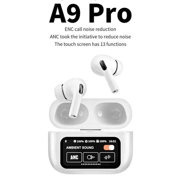 A9 Pro 2 Earbuds with LCD Tablet Airpods pro 2 with LCD