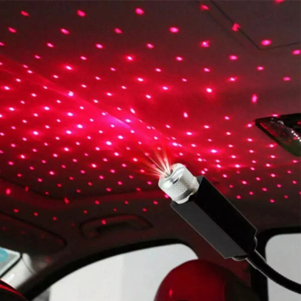 🌌 LED Galaxy Star Light – Red | USB Powered Rotating Starry Sky Laser Night Light